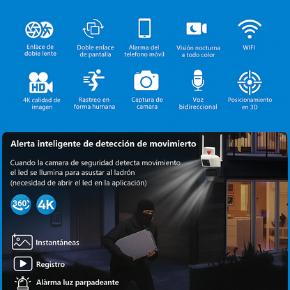 🛡️ Cámara Sanci 4K Vision Ultra con Alarma 🔔📹 + regalo 🎁