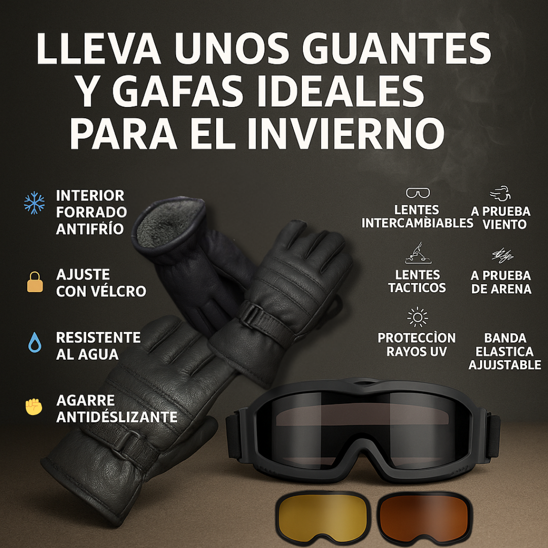 Combo Táctico Bravo 🧤🕶️ | Lentes Polarizados + Guantes Abrigadores